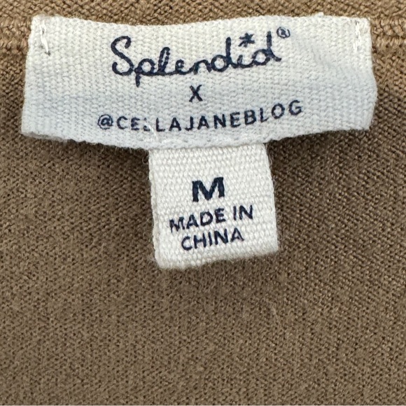 Splendid x CeliaJane Ribbed Tank Top | Women’s M Taupe Knit Layering Basic - Picture 3 of 5